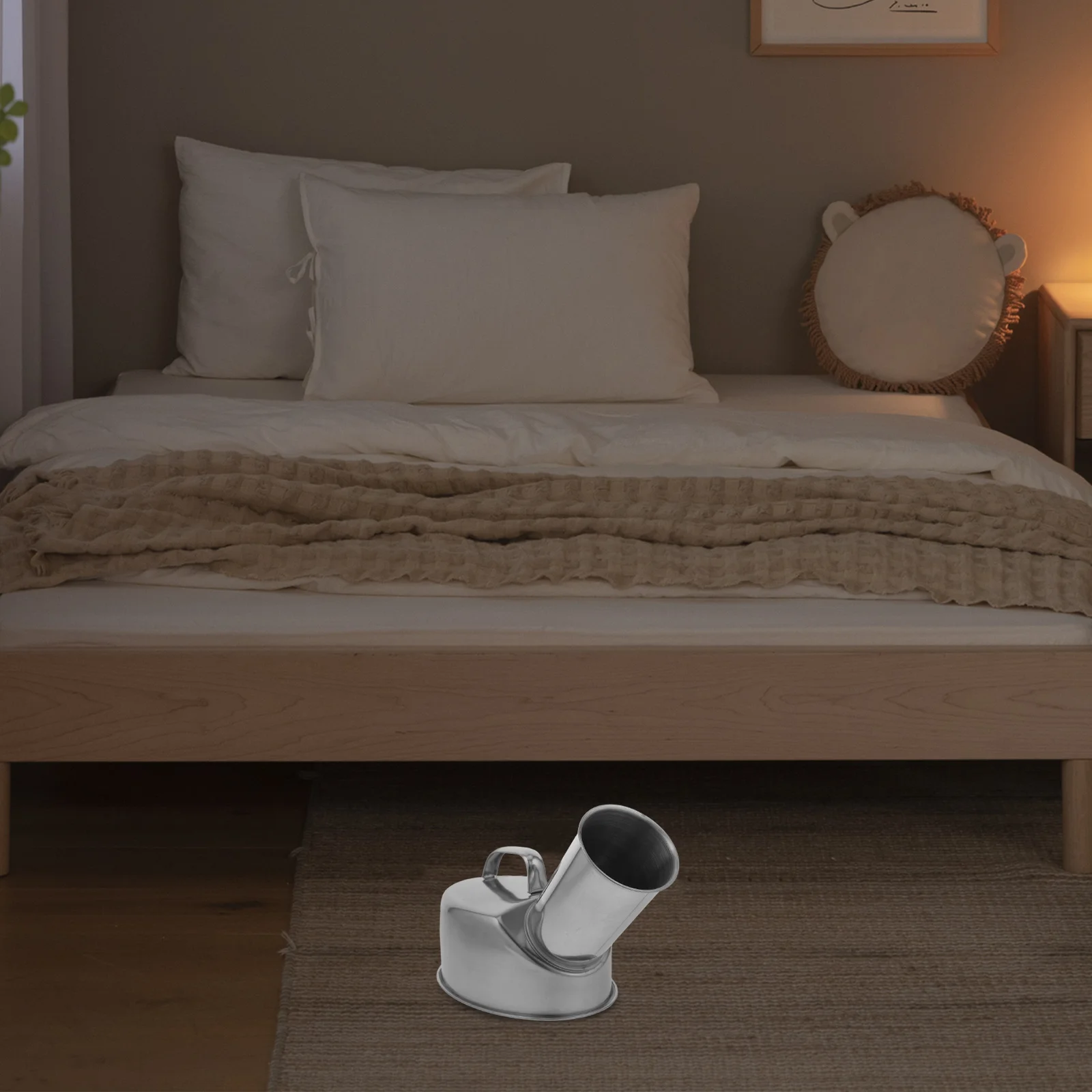 

Stainless Steel Urinal for Men Elderly Care Portable Spill Proof Urine Bottle for Hospital Home Travel 1.2L Durable Nighttime