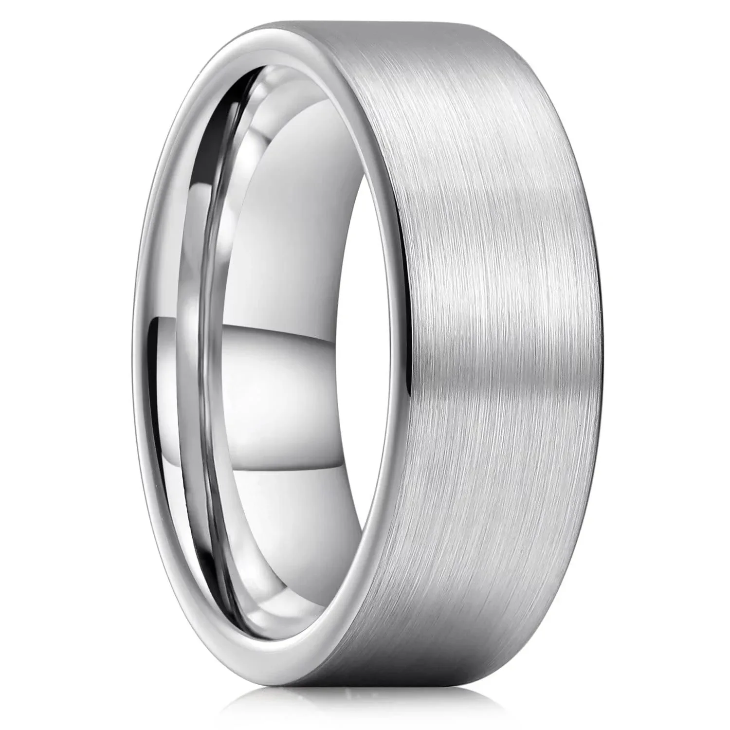 Simple 8mm Men Titanium Stainless Steel Rings Black Brushed Matte Finish Rings For Men Women Wedding Band Jewelry Drop Shipping