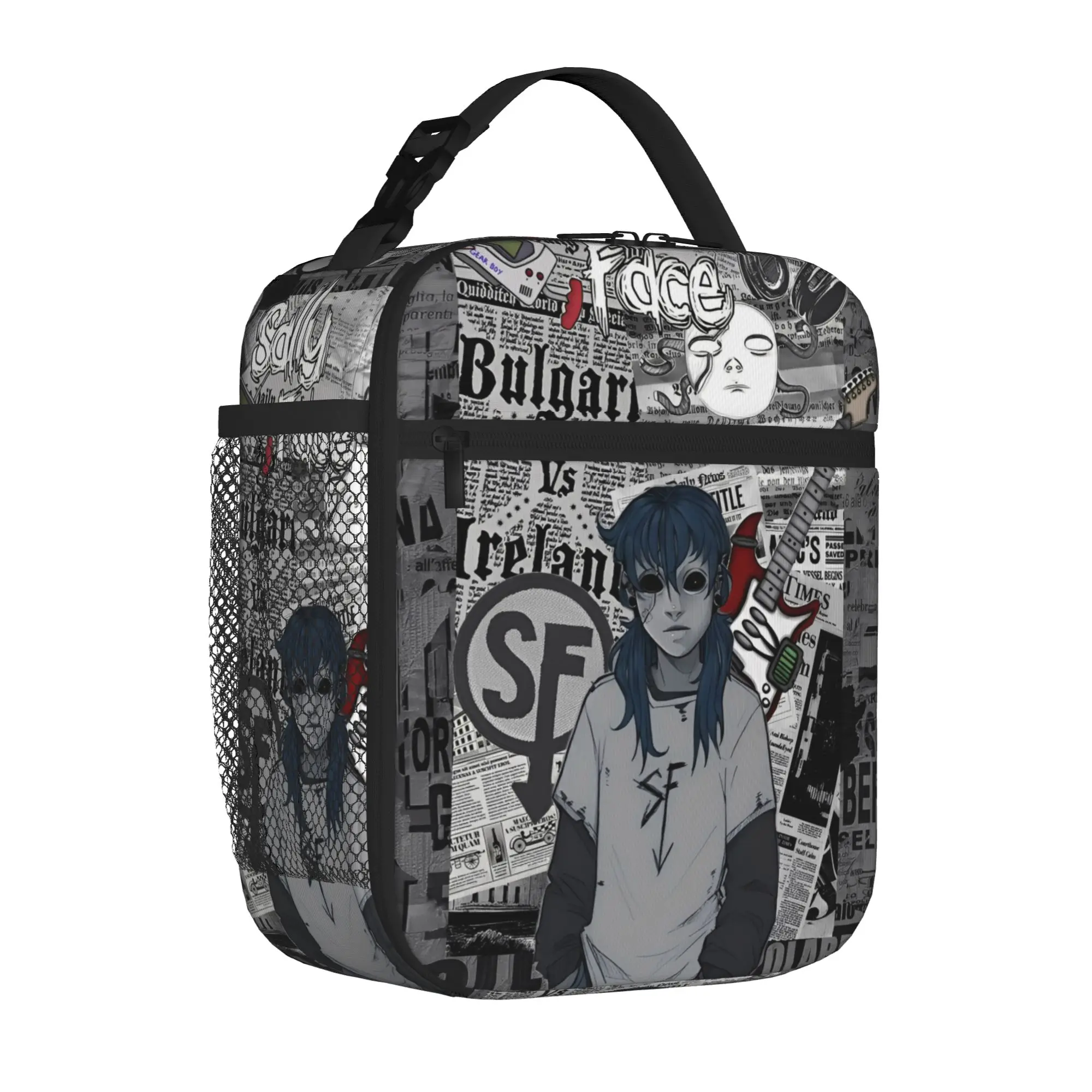 Sally Face Sal Fisher SF Insulated Lunch Tote Bag for School Office Game Gothic Reusable Thermal Cooler Washable Food Bag