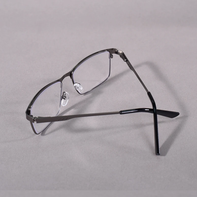 Mai Blume Anti Blau Licht Lesebrille Männer Metall Brillen Mit Frühling Scharnier Blau Farbe Rahmen Für Männer + 75 + 175 – Detail 14