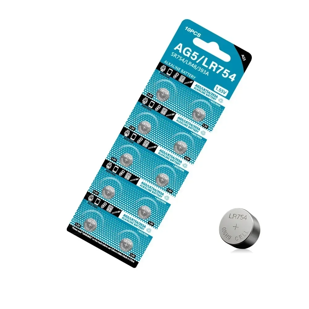 10-100Pcs AG5 LR754 1.55V Battery L754 LR48 SR754 393A RW28 SR48 Button Coin Cell For Watch Toy Remote Control