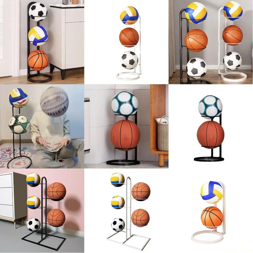 

U2JB Basketball Storage Rack Rolling Ball Vertical Display Rack Football Stand Removable Garage Ball Organizers Easily to Use