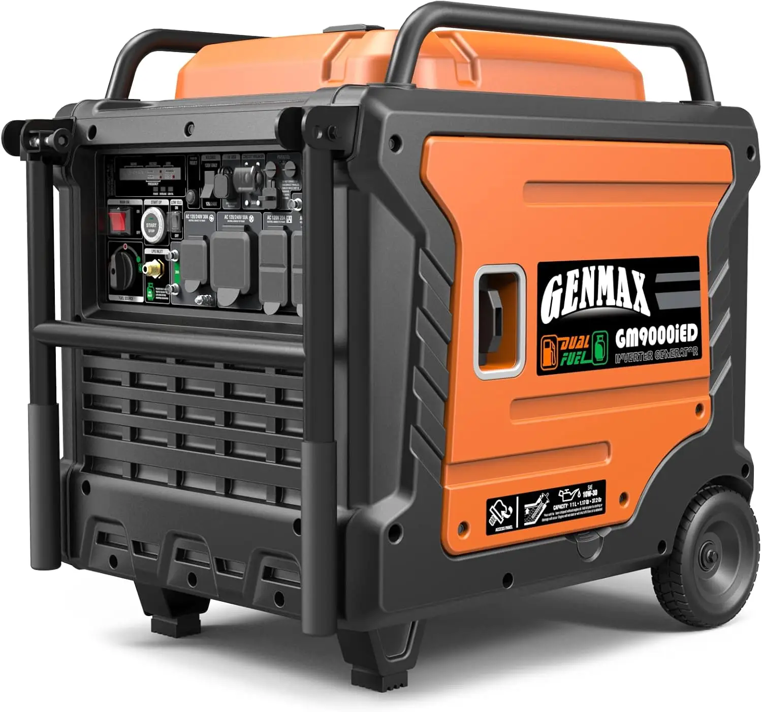 Portable Generator, 9000W Super QuietDual Fuel Portable Engine with Parallel Capability, Remote/Electric Start, Ideal for Home