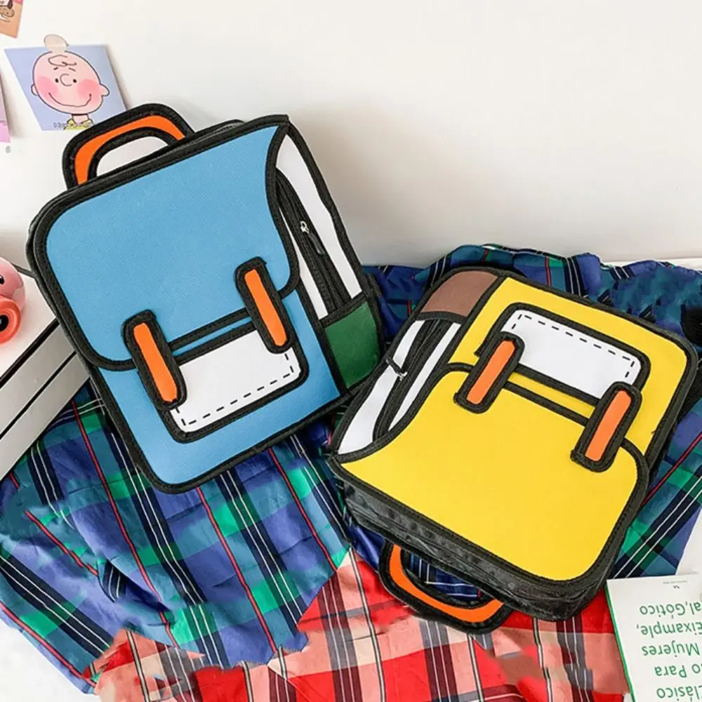 حقيبة مدرسية عصرية للطلاب بطباعة كوميدية ثنائية الأبعاد بسعة كبيرة وخفيفة الوزن حقيبة ظهر للطلاب بحزام قابل للتعديل للأولاد والبنات
