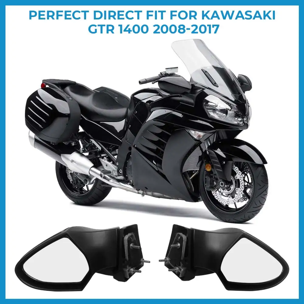 Motorcycle Rear View Rearview Mirrors For Kawasaki 1400GTR ABS ZG1400A9F 08-09 GTR-1400 Concours 14 ZG1400 2010-2017 Side Mirror