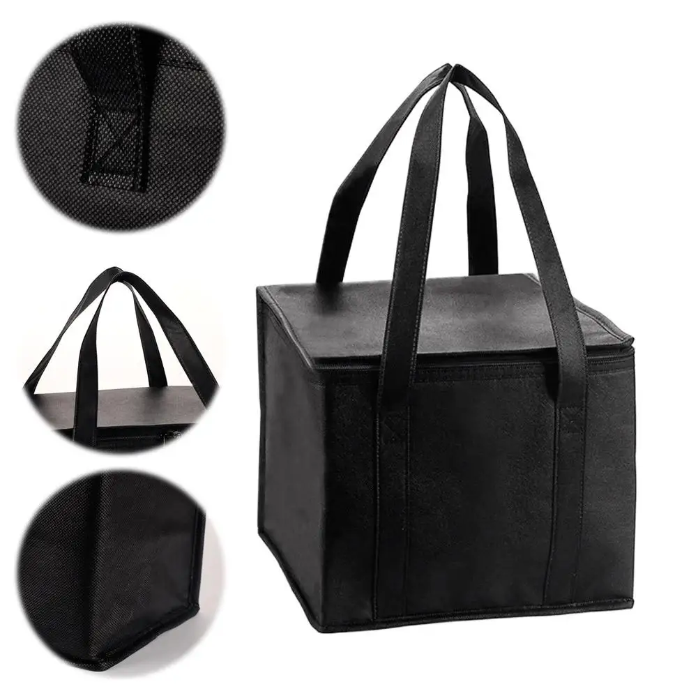 Isolierte Tasche: Hält Lebensmittel stundenlang warm & kalt – Einkaufstasche, weiche Kühltasche, Pizzawärmer, leicht & robust mit Reißverschluss – Detail 15
