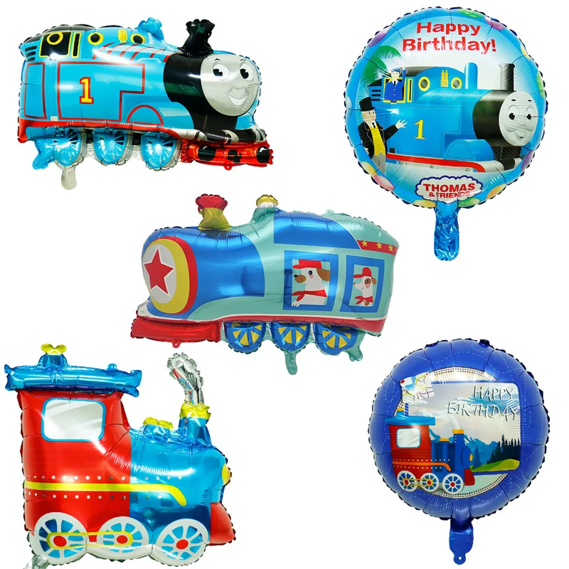 Cartoon Thomas Train Birthday Decorations Foil Balloons Retro Train The Themed Supplies Baby Shower Wedding Birthday Party Gifts