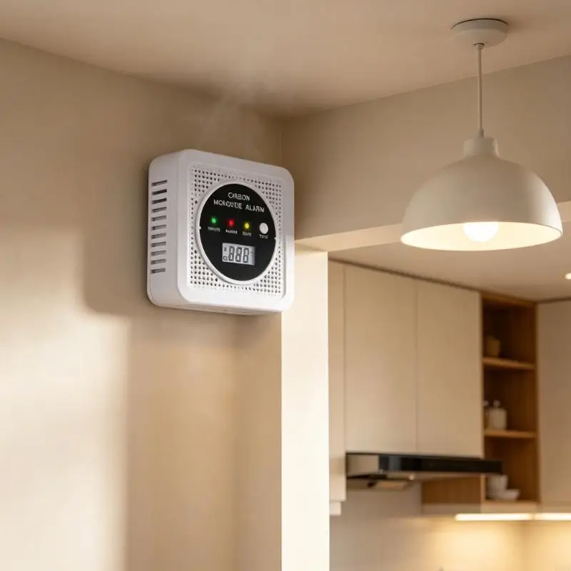 2 in 1 Smog Carbon Monoxide Detectors with LED Display Sound Visual Alarm Gas Detectors for Home Kitchens Y5GB