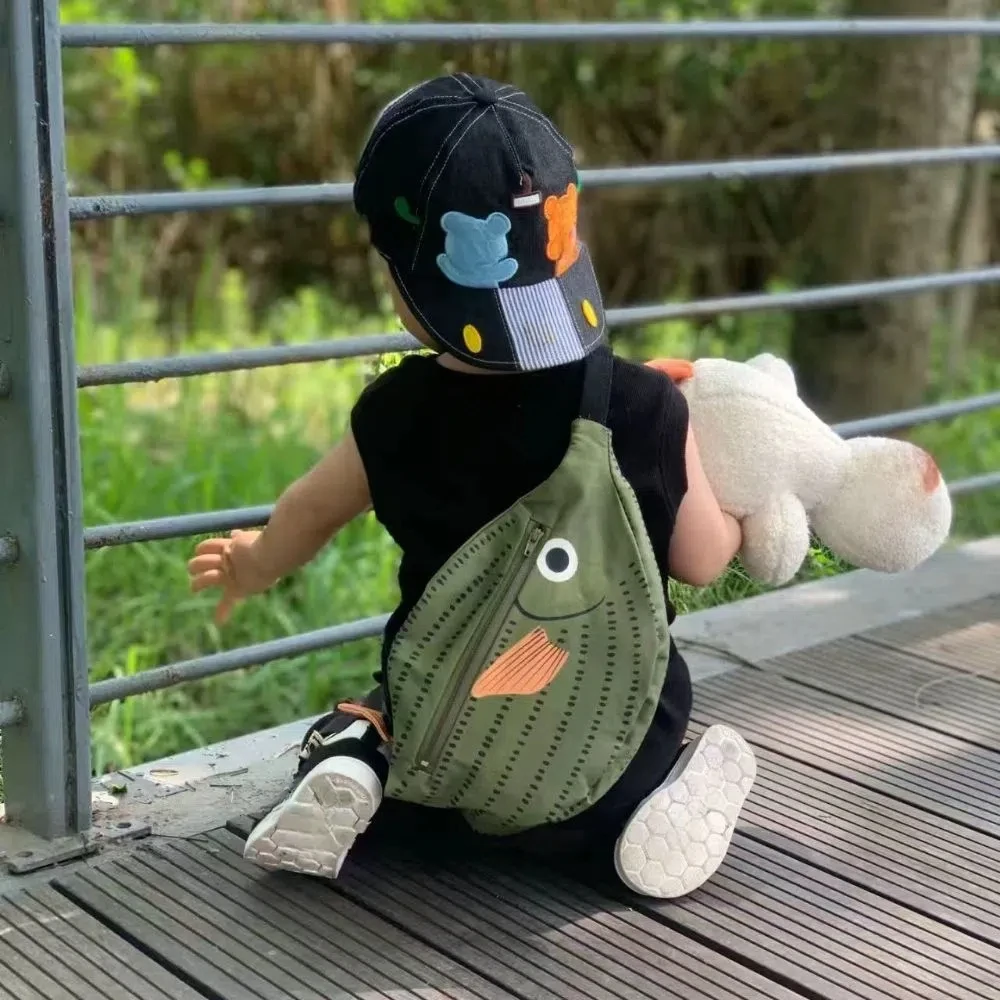 

New Adorable Waist Bag Green Ocean Fish Coin Purse Water-Resistant Lightweight Crossbody Bag For Boys & Girls