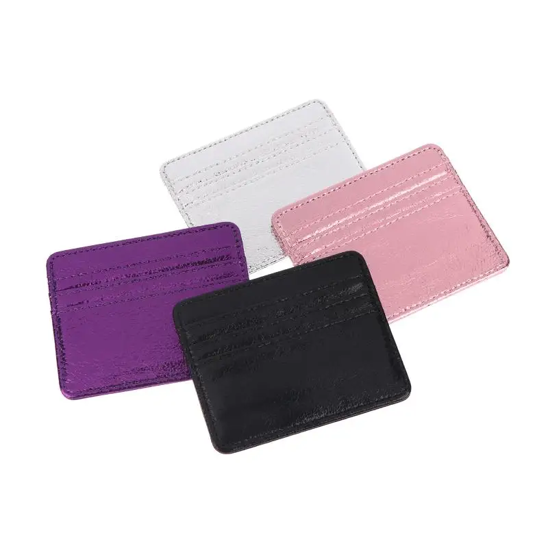 Slim 4 Slots Ultra-thin Mini Card Holder Wallet Business Small Purse Lightweight Portable for Casual Daily Commute