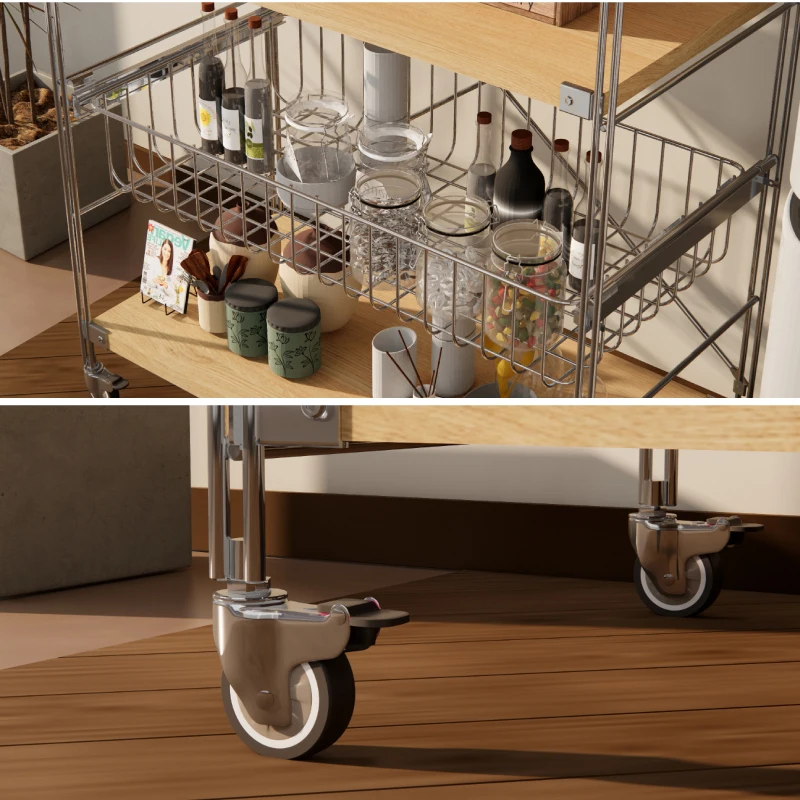 JC Youth Liangpin Cart Shelf Multifunctional Japanese Floor Storage Rack Snack Kitchen Pot Storage Rack