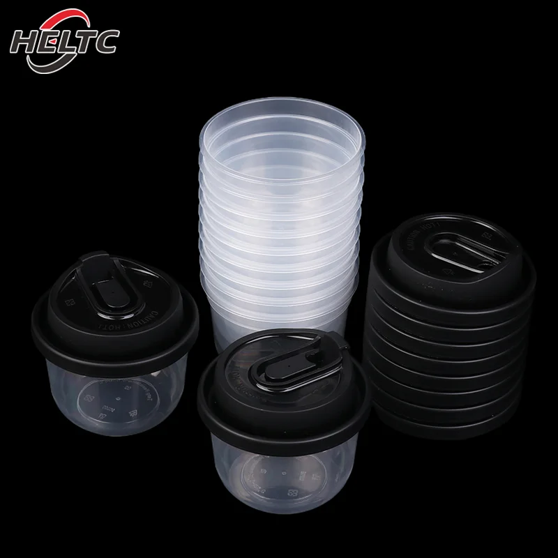 10Pcs 260ML Transparent Coffee Cup Thickened PP Injection Portable U-shaped Disposable 90 Caliber Drinking Bottle For Hot Drink