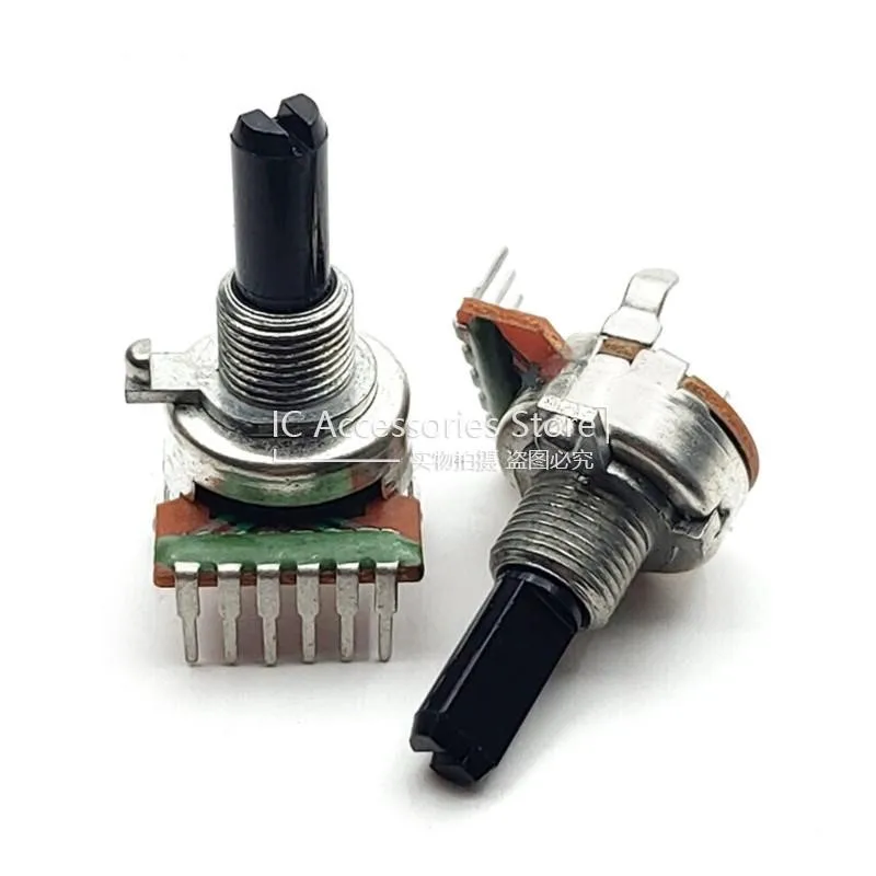 

2PCS High Quality 161 Type Dual 6Pin B50K B503 B100K B104 With Midpoint Bass Balance Potentiometer Half Shaft Length 20MM