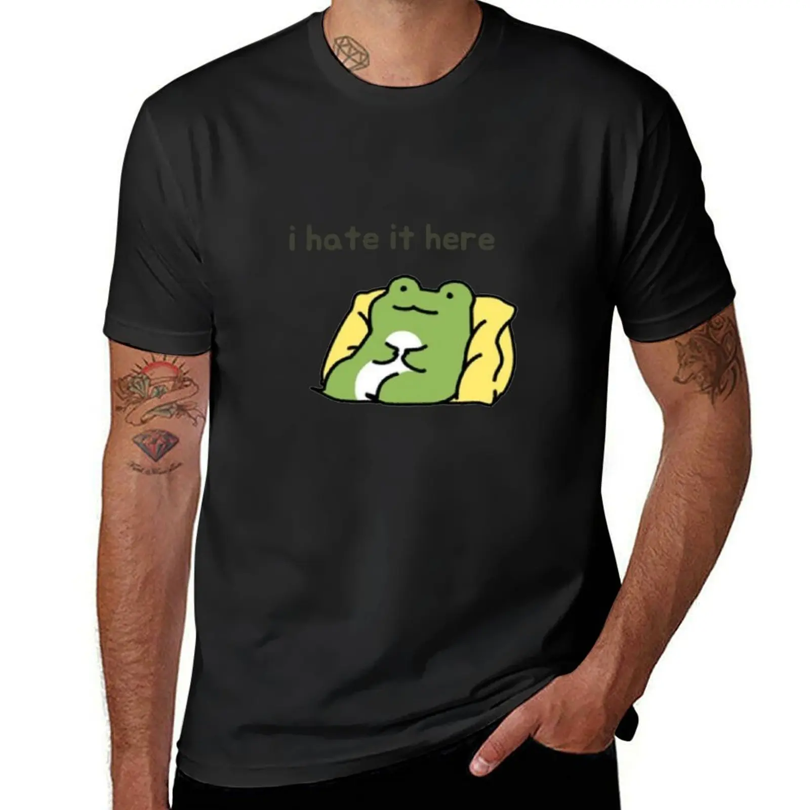 

I hate it here frog T-Shirt vintage t shirts Anime t-shirt anime stuff Men's t shirts