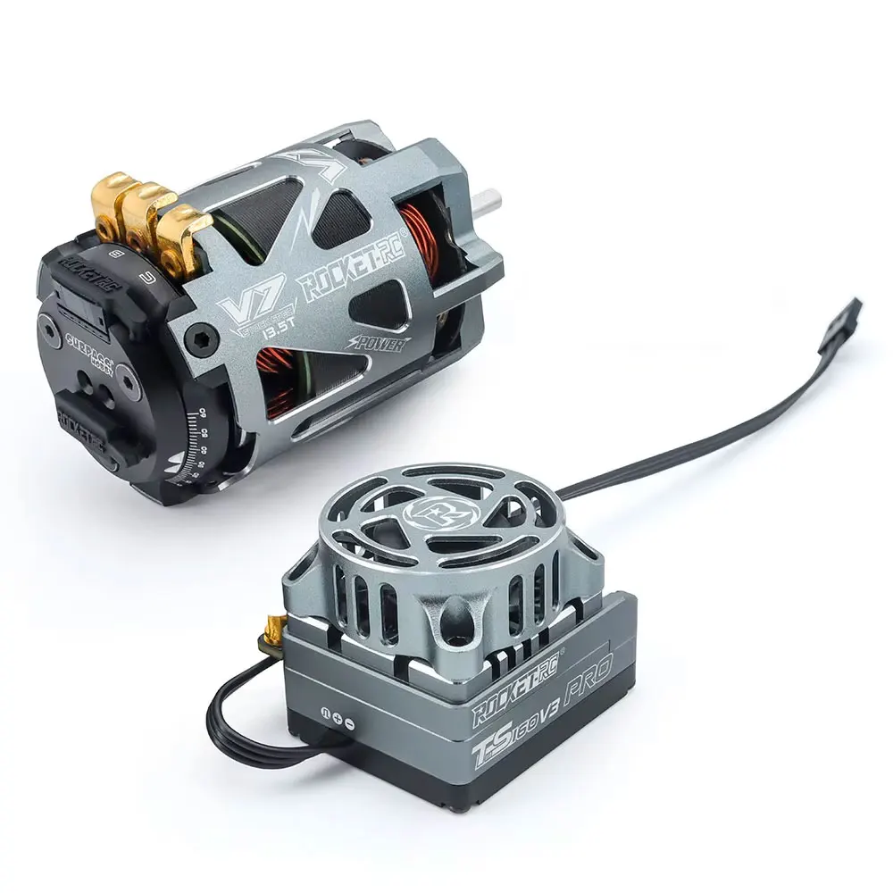 Rocket-RC TS160 V3PRO 160A ESC with 540 V7 2-Pole High Torque Brushless Motor Set for 1/10 F1 RC Racing Drift Crawler Buggy Part