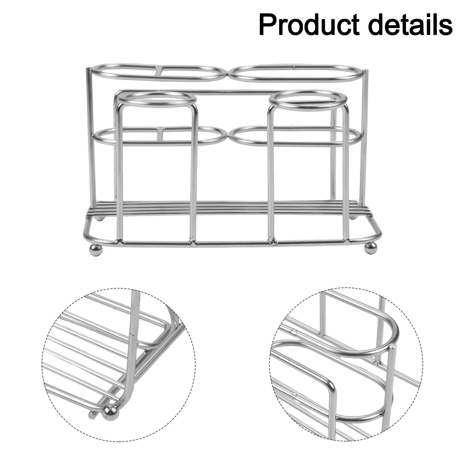 

Bathroom Decor 17.8x12x10cm Bathroom Organizer Stainless Steel Rack Easy Installation Large Capacity For Skincare Products