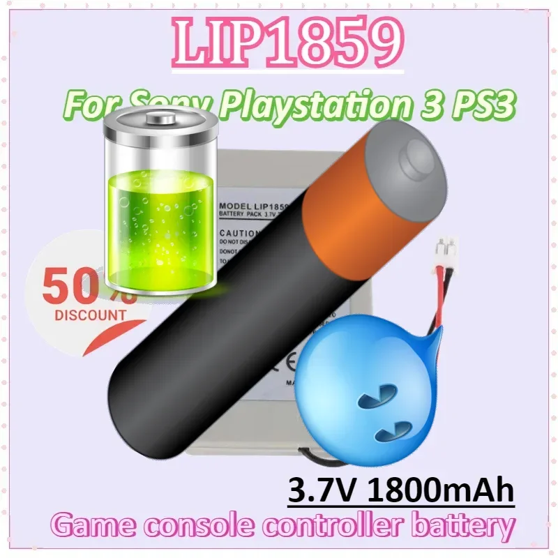 

LIP1859 3.7V 1800mAh Rechargeable Lithium Battery for Sony Playstation 3 PS3 Controller Game Replacement Batteries