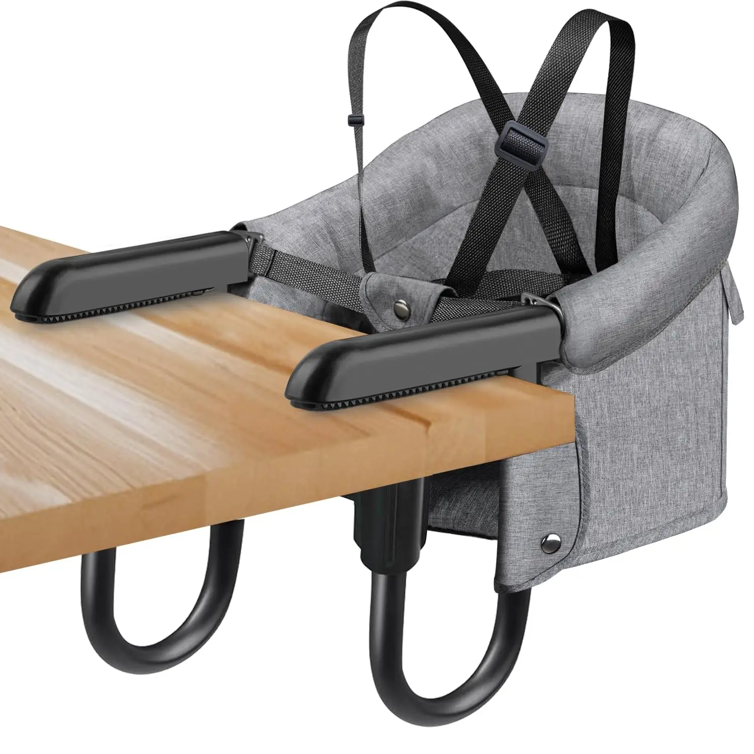 Hook-On Chair Fold-Flat Storage and Tight Fixing Clip on High Chair for Babies Toddlers Portable Booster Seat for Home Dining