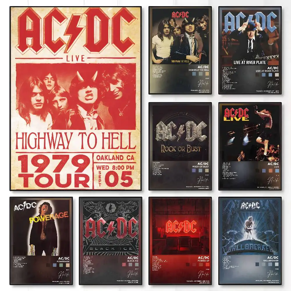 

Rock Band A-AC D-DC High-Quality Poster Stickers Gift Dorm Living Room Aesthetic Wall Decoration Painting