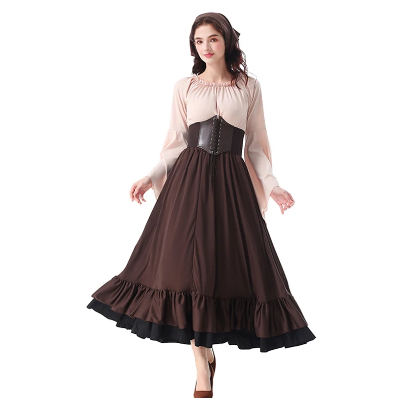 女性カーニバルハロウィンカリブ海海賊コスチュームトップスカートエリザベス衣装コスプレファンシーパーティードレス