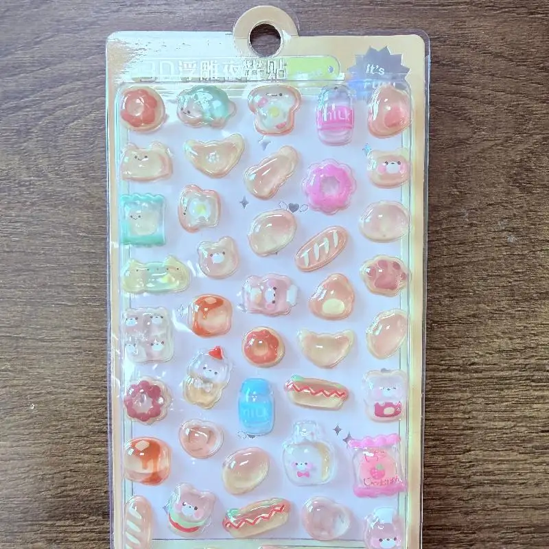 สติกเกอร์สมุดบันทึกการ์ตูน 3 มิติ แบบนูน ลายกระต่ายน่ารัก สไตล์คาวาอี้ สำหรับตกแต่งสมุดภาพ สติกเกอร์เครื่องเขียนน่ารัก อุปกรณ์การเรียนสำหรับนักเรียน