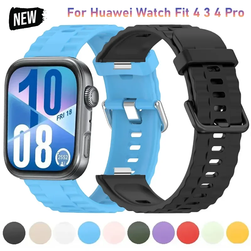 Offizielles weiches Silikonarmband für Huawei Watch Fit 4 4 Pro, modisches, atmungsaktives, bequemes Armband, Huawei Watch Fit 3 Zubehör