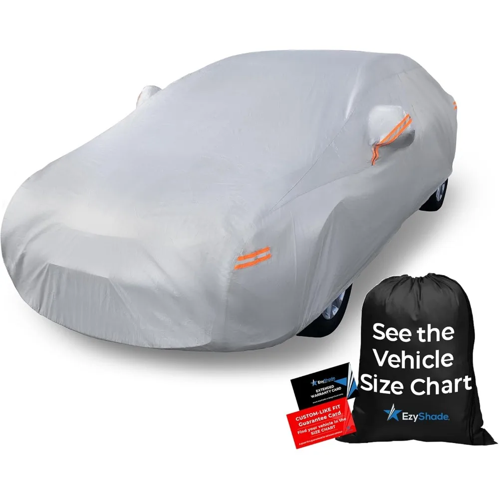 

10-Layer Car Cover Waterproof All Weather - See Vehicle Size-Chart - Car Covers for Automobiles & Car Snow Cover - Full Exterio
