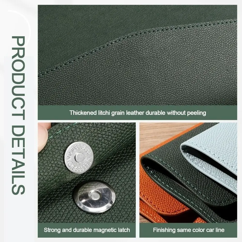 Document Organiser Leather Leather Document Pouch Large Capacity A4 Briefcase Leather File Folder for Men