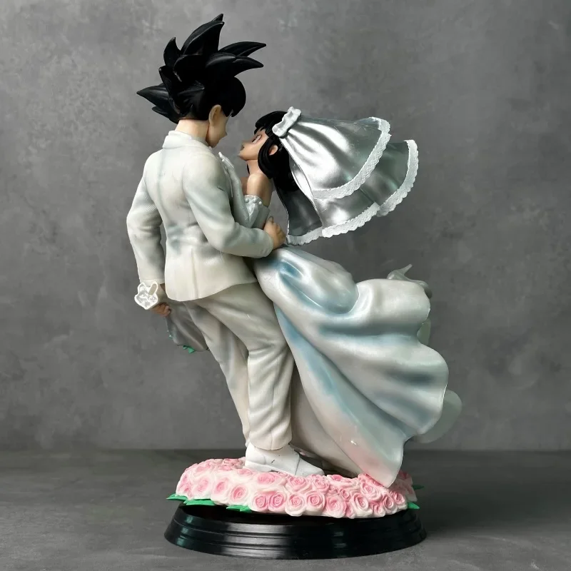 Dragon Ball Z Figure Son Goku Figure Chichi Version de mariage 31CM PVC Statue modèle à collectionner Couple cadeau de mariage