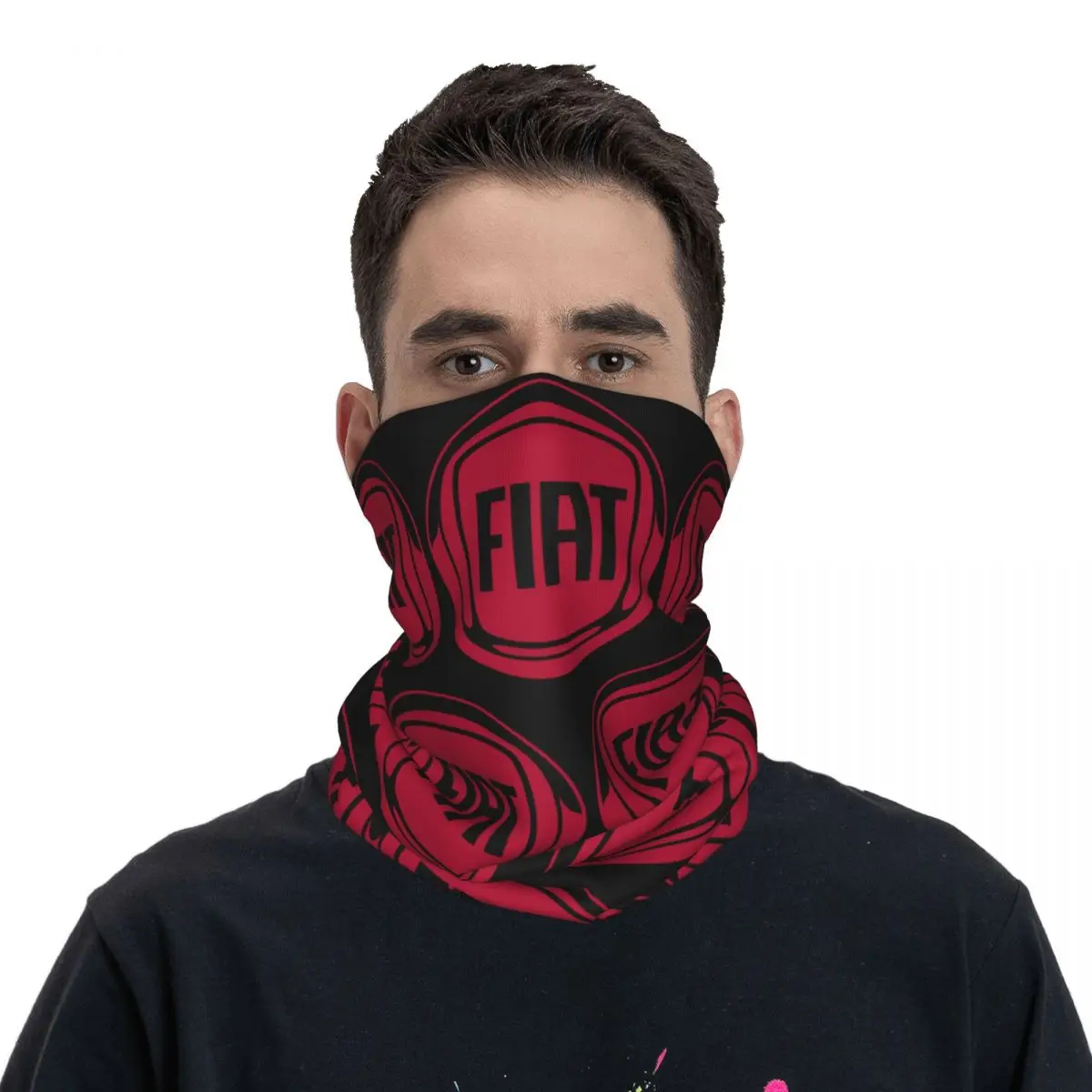 Fiat Automobiles Logo Neck Gaiter Printed Unisex Face Mask Scarf Warm Headband Hiking Windproof