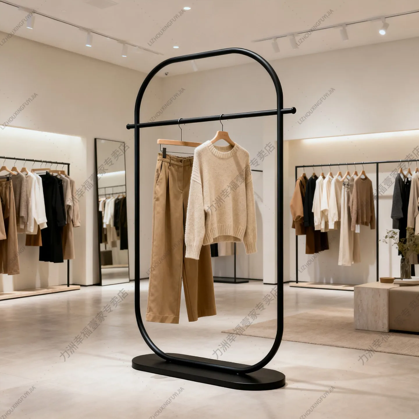 minimalist wrought iron clothing store Nakajima hanger light luxury Internet celebrity children's clothing store Nakajima rack