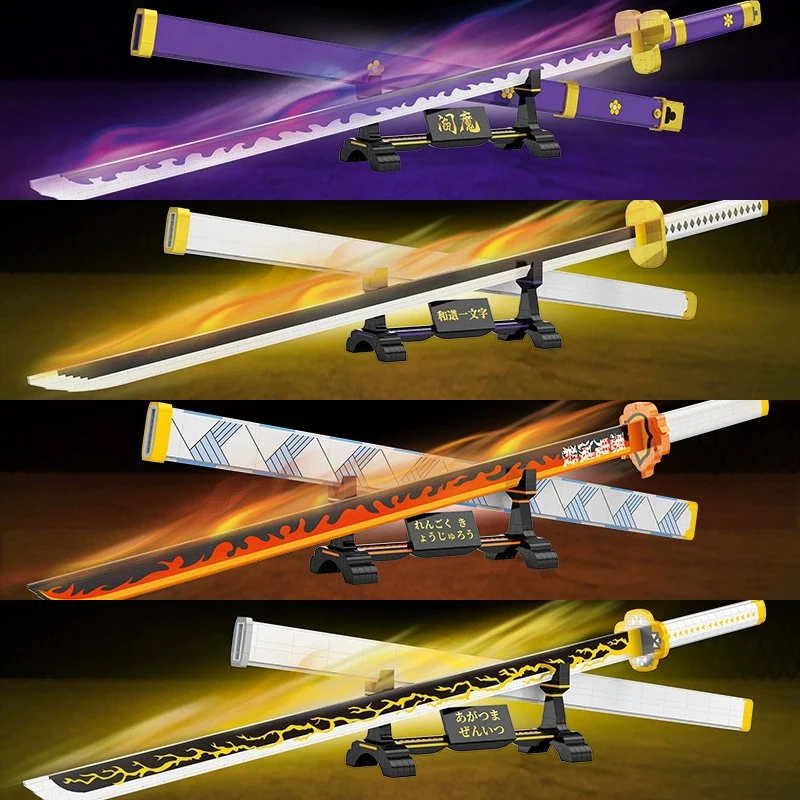 

Demon Slayer Katana Luminous Sword Building Blocks Diy Model Educational Toy Assembly Weapon Toy Brick for Children