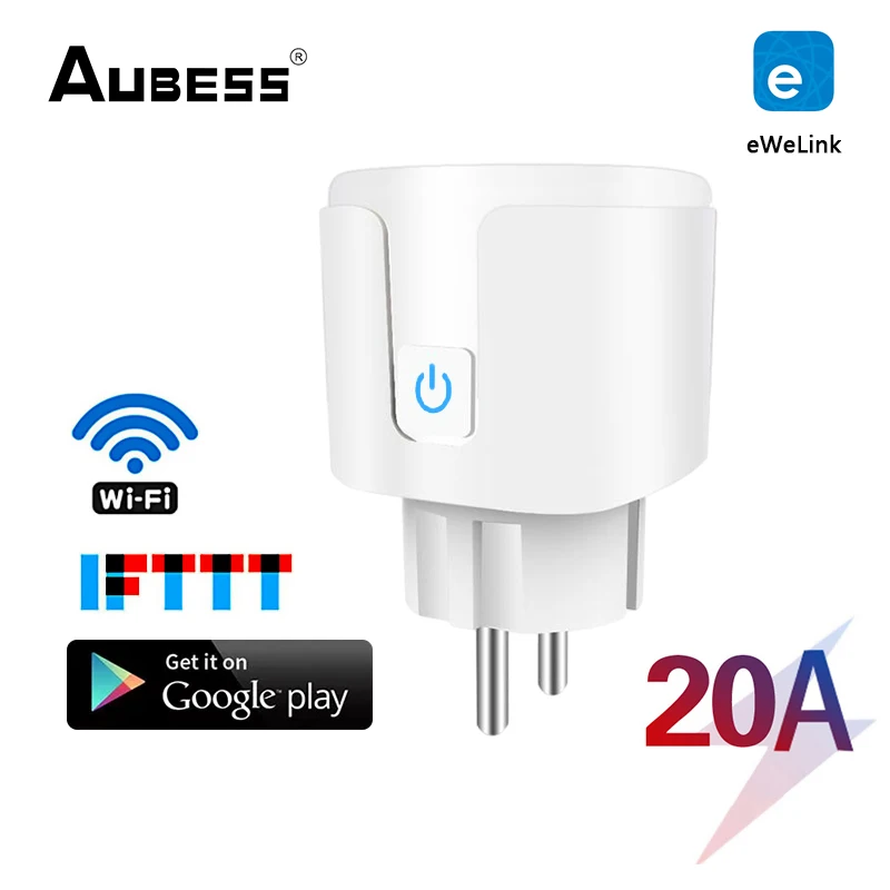 

eWelink WiFi Smart Plug 20A EU Smart Socket With Power Monitoring Timing Function Voice Control Via Alexa Google Home Yandex