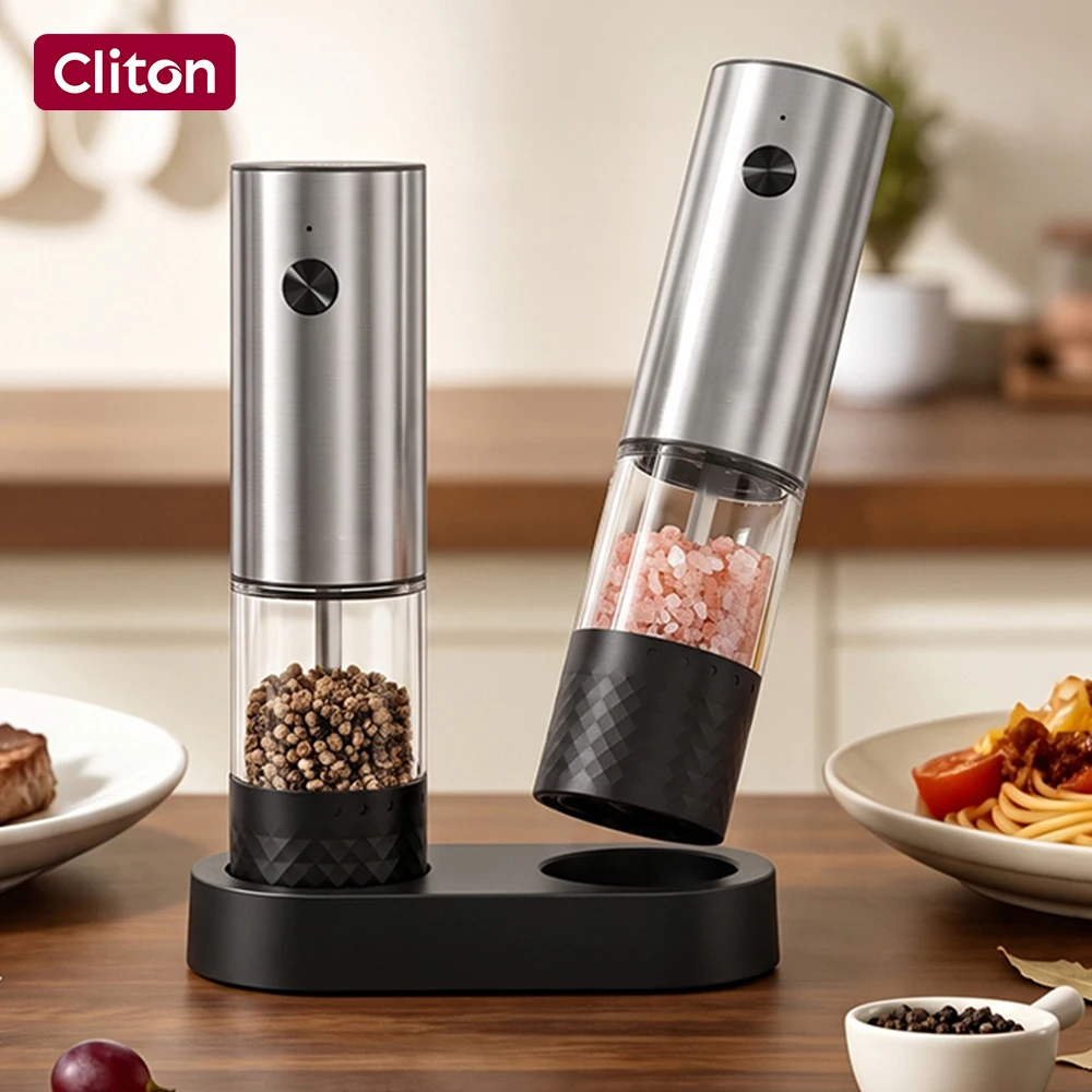 Stainless Steel Adjustable USB Rechargeable Electric Salt and Pepper Grinder for Kitchen