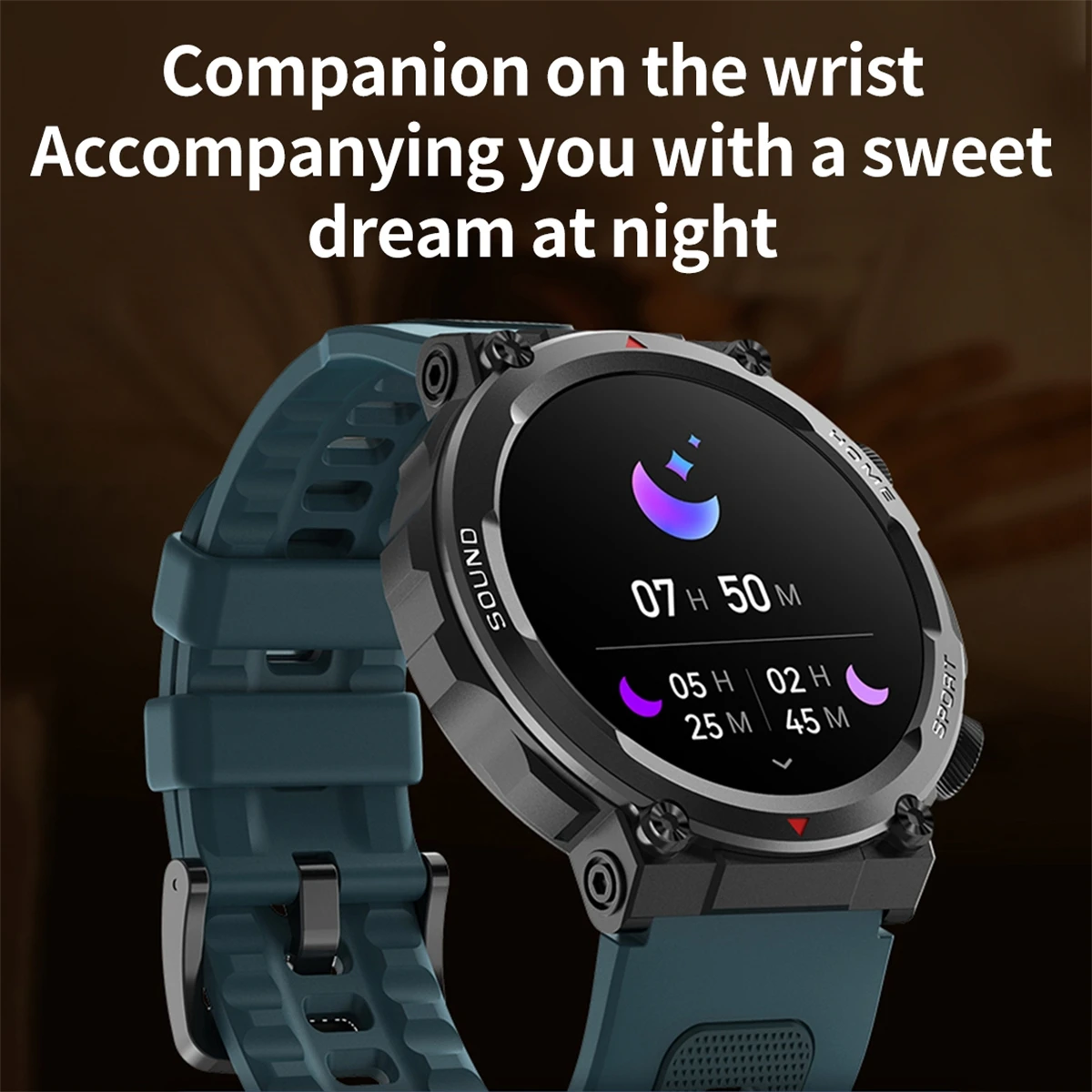 Outdoor Sports Military Smart Watch Bluetooth Calling Voice Assistant Heart Rate Blood Pressure Monitoring Fitness Smartwatch