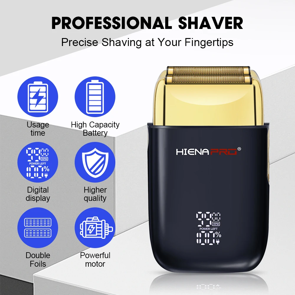 Máquina para cortar cabello HIENA, cortadora de pelo, Afeitadora eléctrica profesional recargable para hombres, pelo, Barba, electrodoméstico eléctrico, Navidad