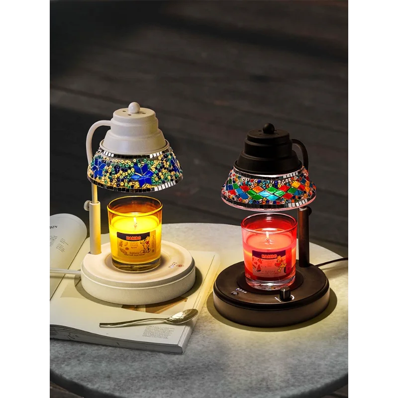 クリスタルパッチ無火ワックス溶解ランプ時間制限調光アロマキャンドル溶解ランプリビングルームベッドルームベッドサイドアンビエントランプ