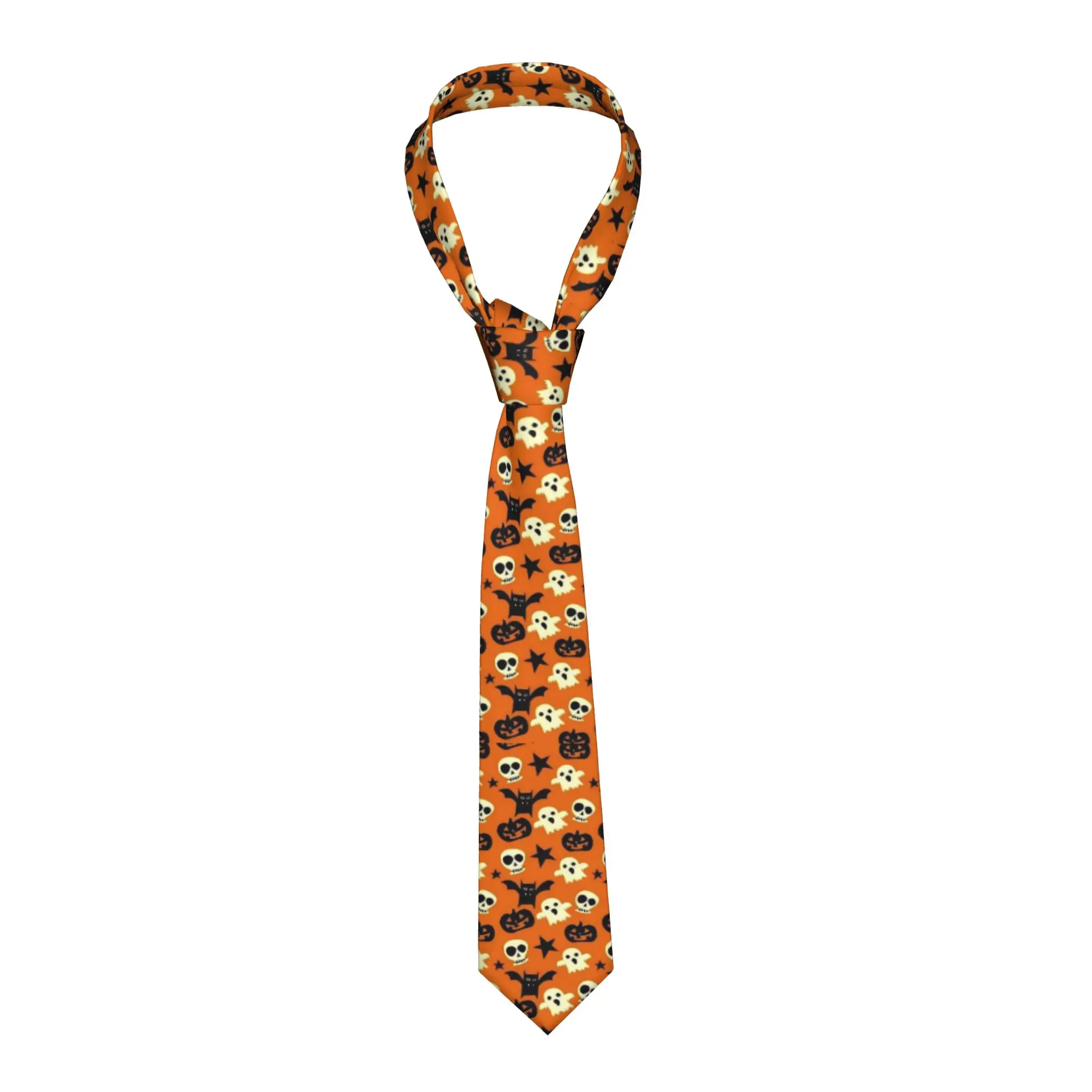 Halloween Spider Bat Pumpkin Unisex Neckties Skinny Polyester 8 cm Classic  Neck Tie for Men Accessories Cravat Wedding Office