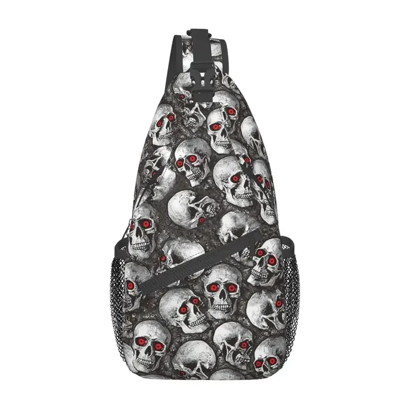 

Halloween Skull Gothic Skeleton Sling Chest Crossbody Bag Men Cool Shoulder Backpack for Hiking