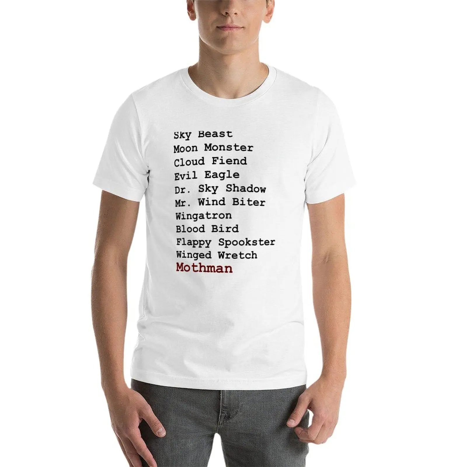 تي شيرت رجالي من القطن عالي القمصان المصممة بجودة Buzzfeed Mothman Unsolved تي شيرت رجالي تي شيرت حزمة قمصان قطنية #4