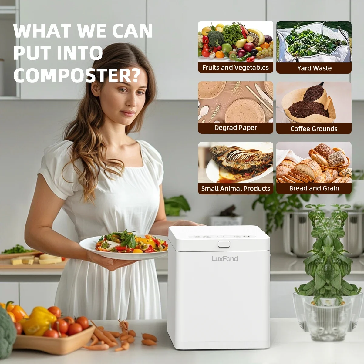 Smart Composter Waste Automatic Organic Waste Machine Organic Compost Fertilizer Small Compost Kit Wholesale China