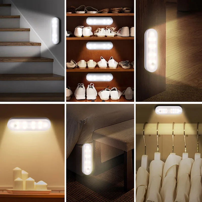 Body Sensor Light LED Night Light USB Charging Magnetic Installation Corridor Staircase Cabinet Bedside Closet Night Lights