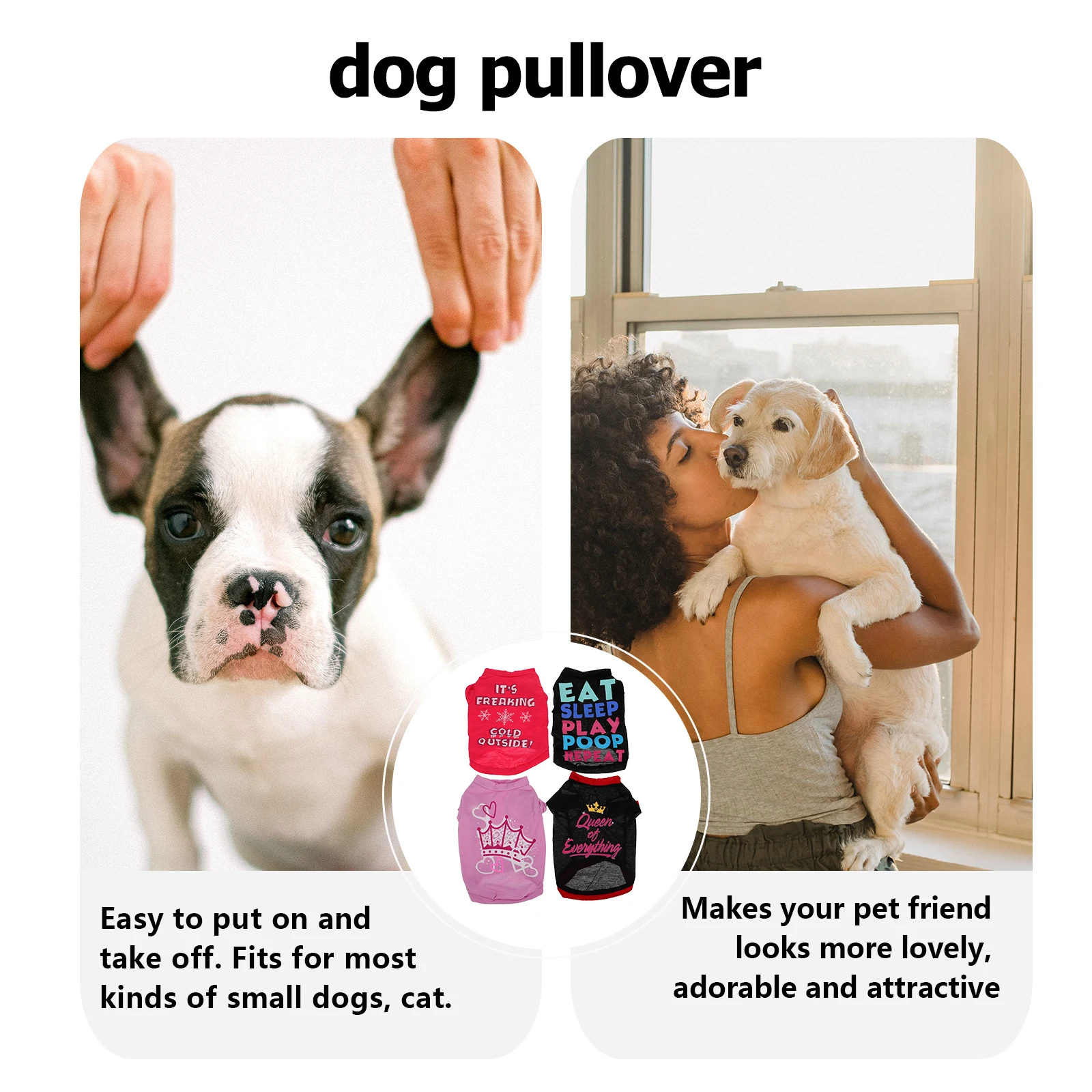 

4Pcs Dog Shirts Summer Pet Lightweight T-Shirt Vest Small Puppy Breathable Apparel Outfit Indoor Outdoor Dog Shirts