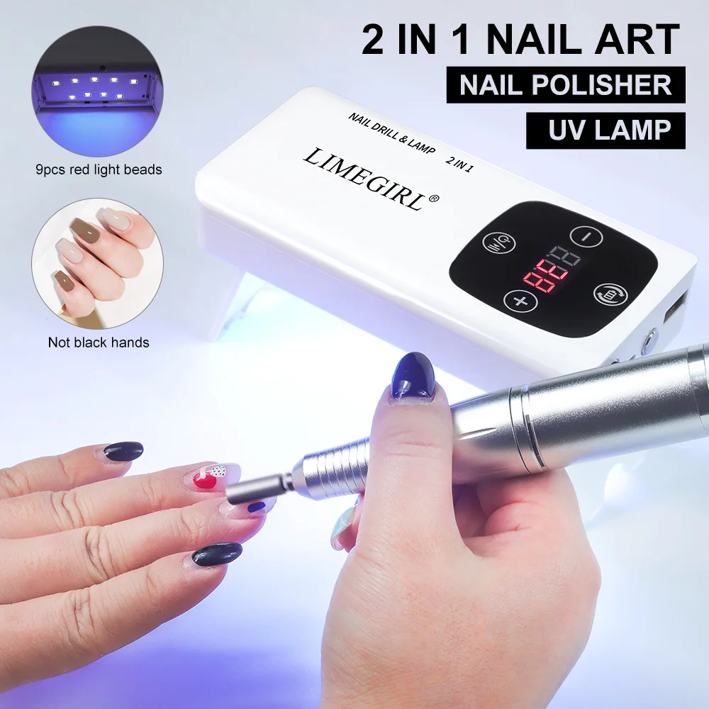 45000RPM Portable Cordless Electric Nail Drill Machine Home Nail Salon Acrylic Nail Drill Machine