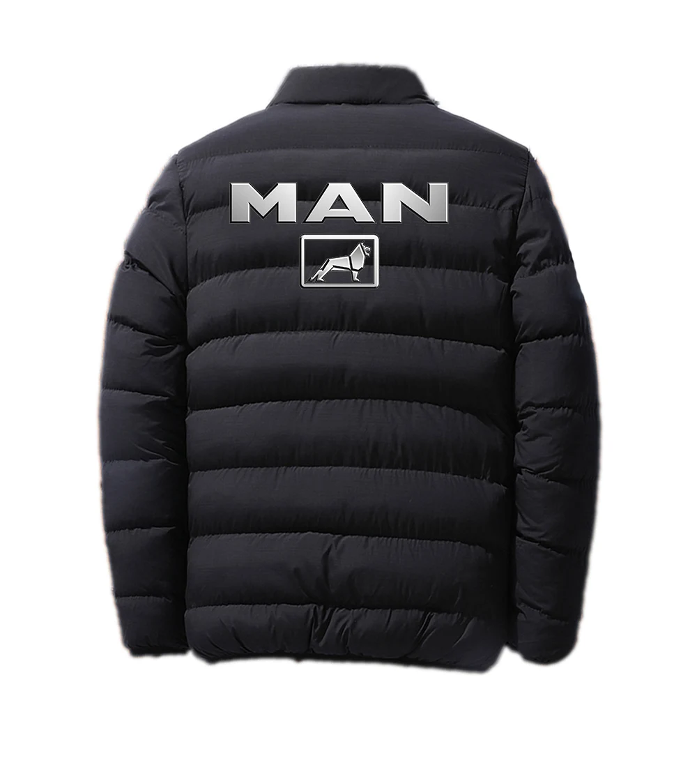 2023 New Men Truck Man Car Logo Stand Collar Autumn and Winter Jacket Cotton Coat Thick Warm Solid Color Fashion Streetwear Tops