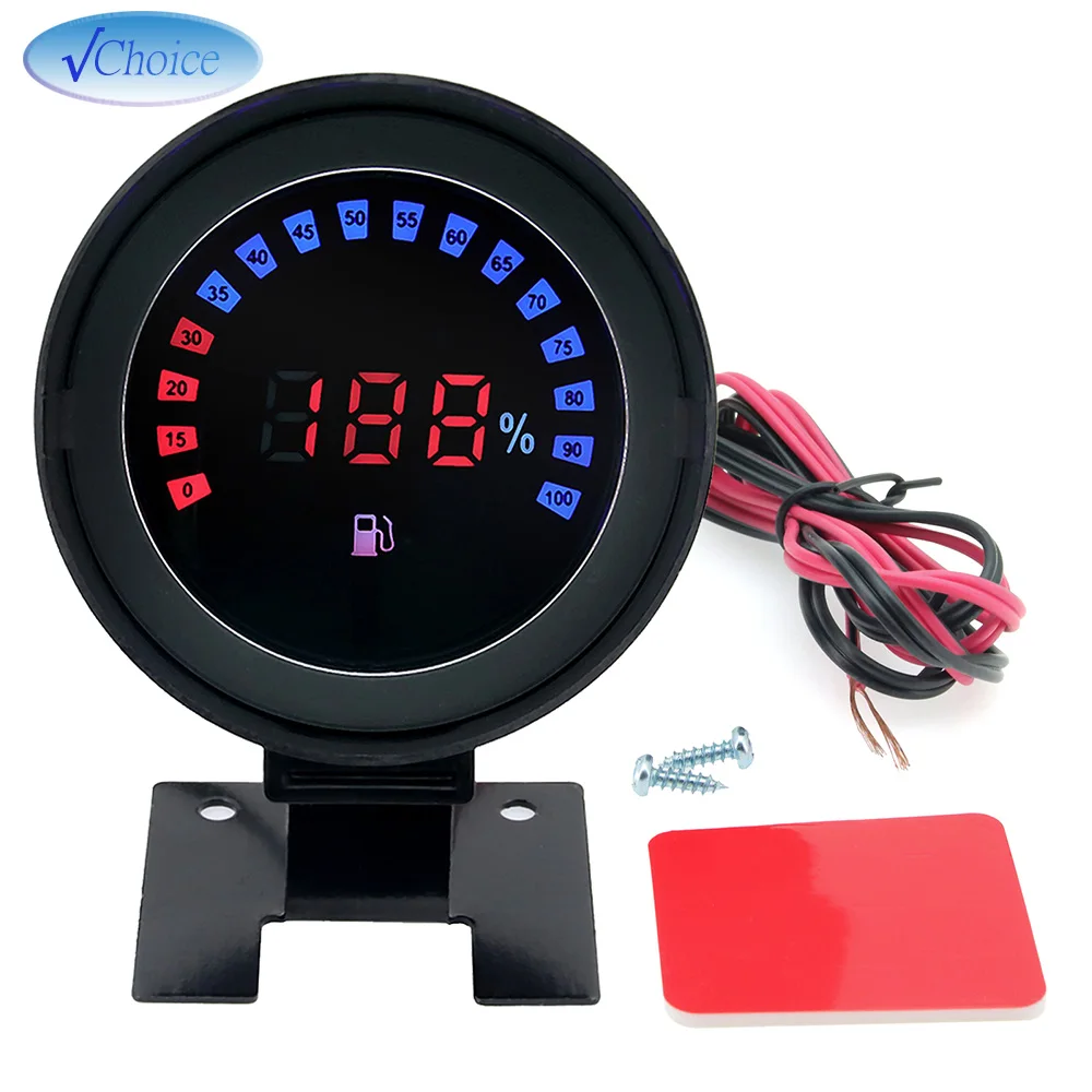 12V 24V Fuel Level Gauge Universal LCD Digital Car Gauge Meter Car Oil Tank 12V 24V Fuel Meters Indicator Car Truck Motorcycle