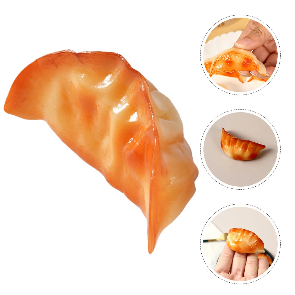 4 szt. Realistyczne modele smażonych pierogów, symulacja sztucznej żywności, rekwizyt dekoracyjny do kuchni, fotografii, sztuczne pierogi