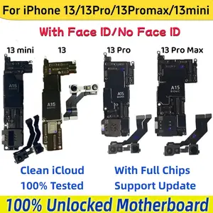 Bilashmart 100% Working iPhone 13 Pro Max Motherboard With/No Face ID Logic Board Unlocked Clean iCloud iphone 13 mini Mainboard