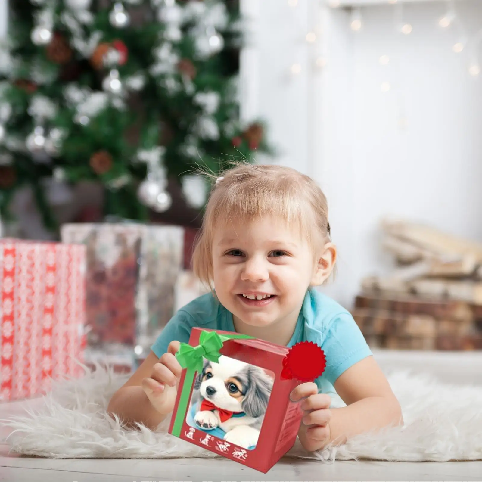 Electronic Robot Plush Dog With Realistic Movements Simulation Robot Dogs Barking Tail Wagging Pets Dog For Children Birthday