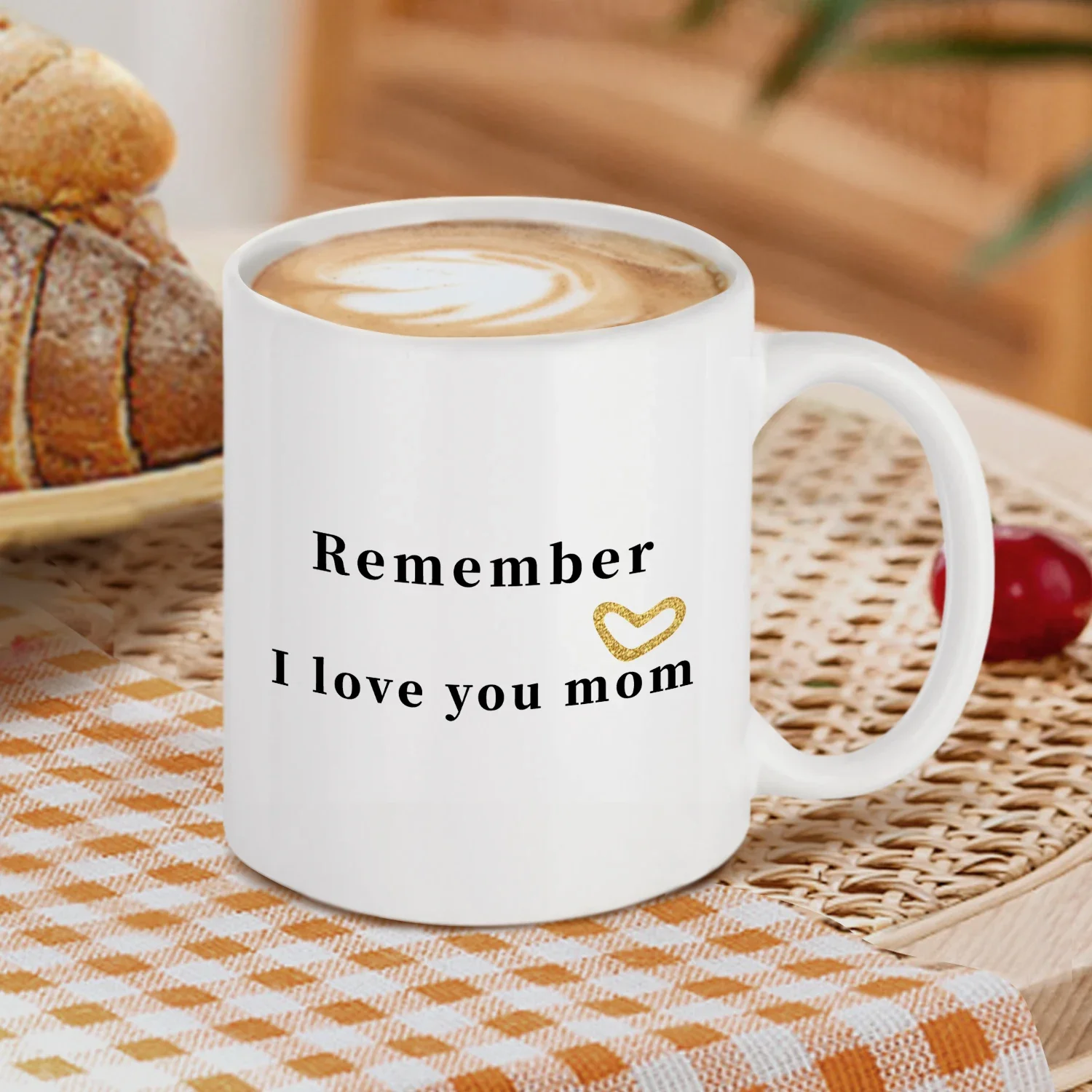 1pc，Remember I Love You Mom Coffee Mug, Gifts For Mom Motherday Birthday Gifts,320ml Ceramic Cup,Summer Winter Drinkware.